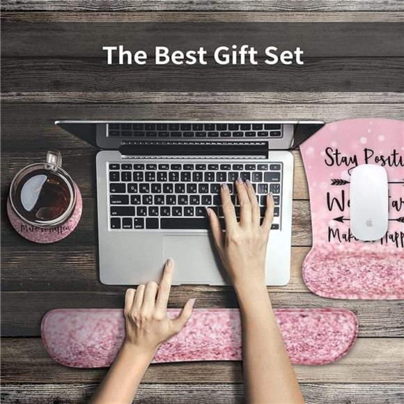 3in1 Keyboard Wrist Rest+ Mouse Wrist Rest Pad + Coaster, Non-Slip Rubber Base - Picture 5 of 6